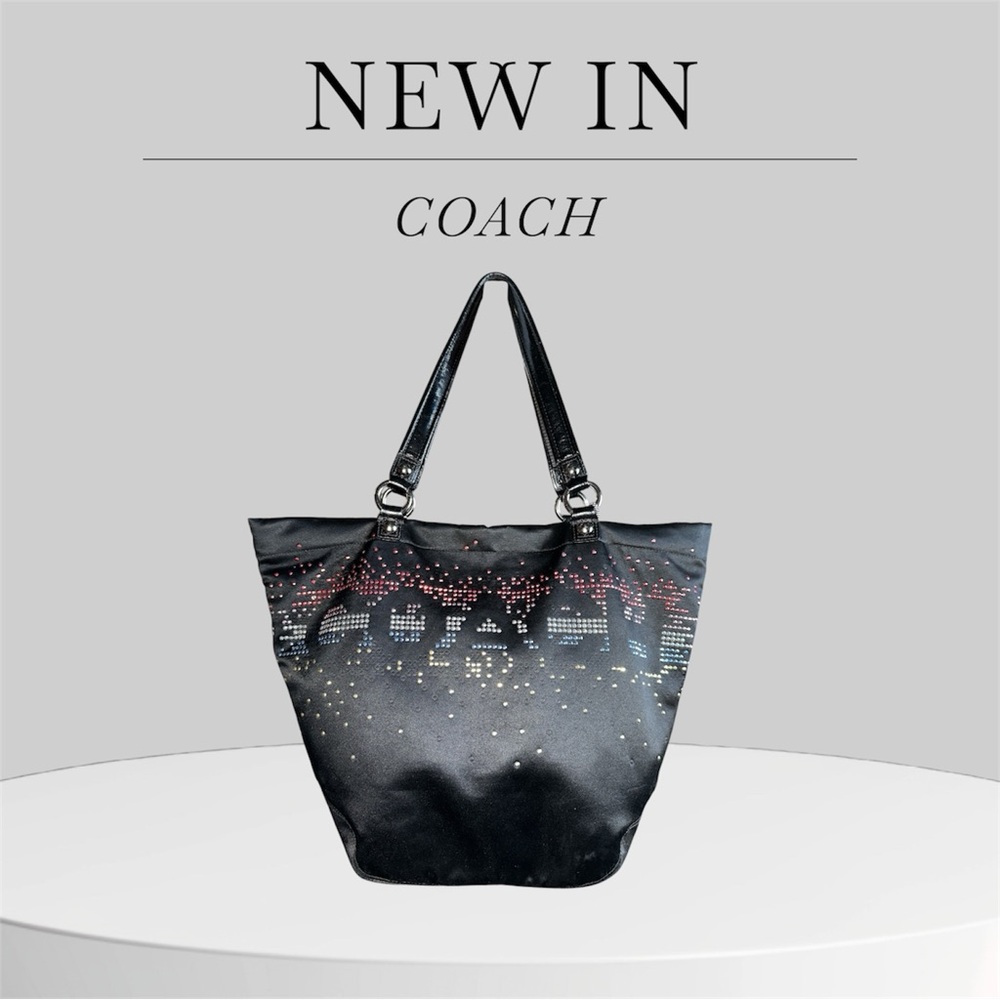 Coach Black and Red Studded Tote